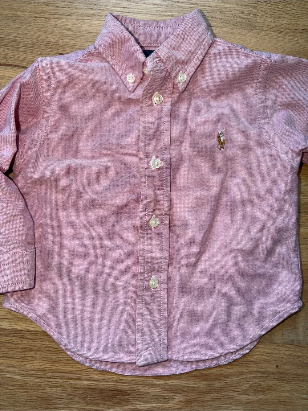 Ralph Lauren Boys Pink Oxford Button-Down Shirt sz 12 mos